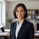 Portrait of Inès Moreau, editor, smiling in daylight